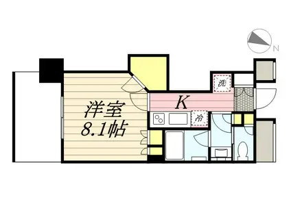 メルクマール京王笹塚レジデンス(1K/14階)の間取り写真