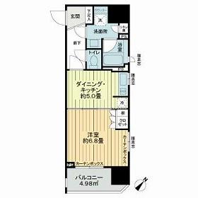 ライオンズアイル赤坂(1DK/3階)の間取り写真