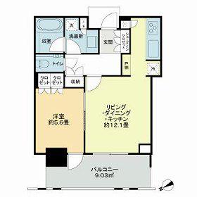 パークコート六本木ヒルトップ(1LDK/5階)の間取り写真