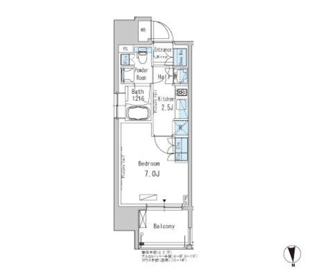 パークアクシス新御徒町イースト(1K/11階)の間取り写真