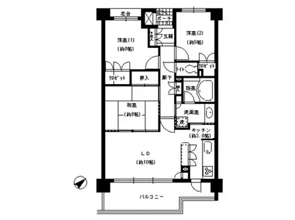 エスティメゾン巣鴨(3LDK/3階)の間取り写真