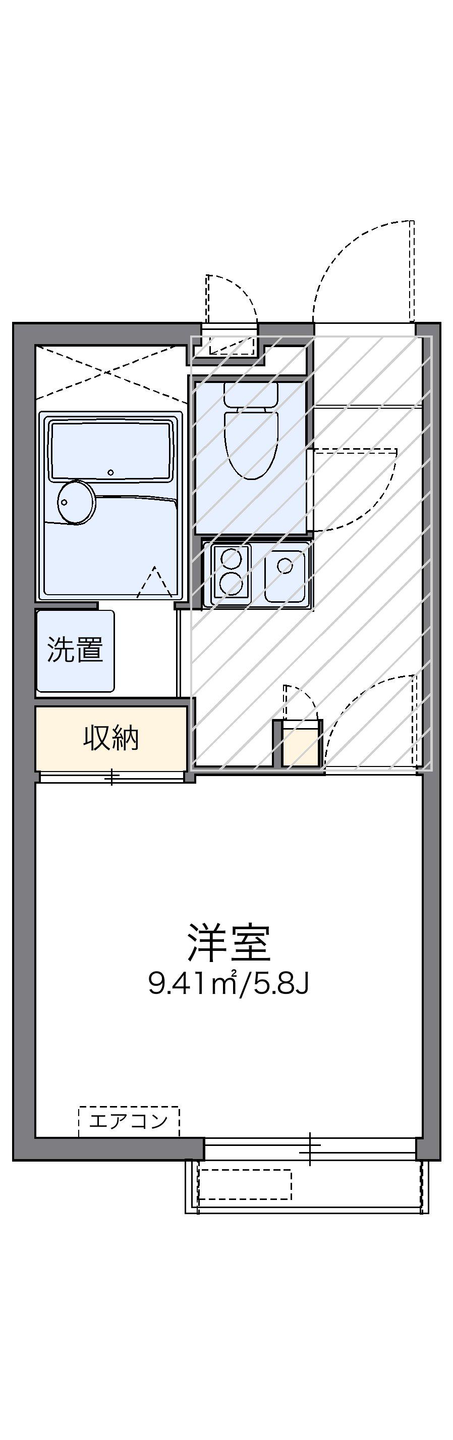 レオパレススペーシア 東池袋(1K/3階)の間取り写真