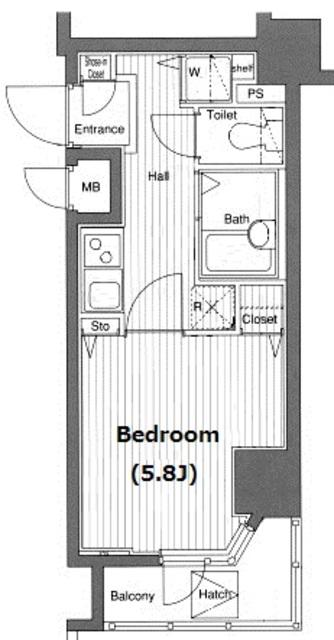ガラ・グランディ日本橋(1K/10階)の間取り写真