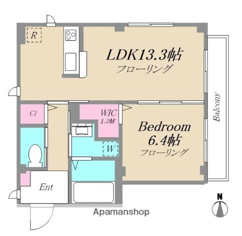 青砥ハイム弐番館(1LDK/2階)の間取り写真