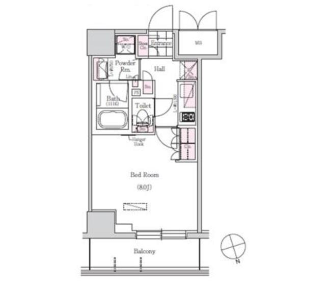 アーバネックス三田(1K/10階)の間取り写真