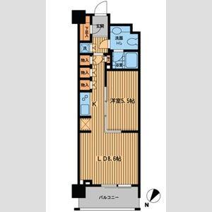 プライムアーバン日本橋横山町(1LDK/8階)の間取り写真