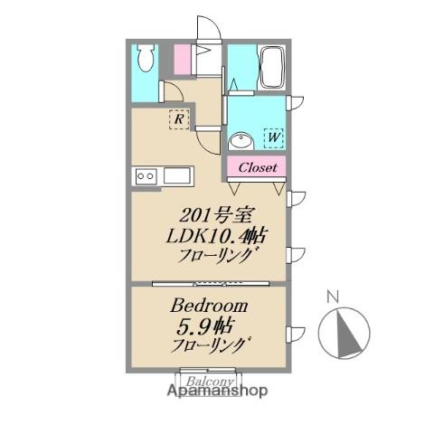ピアパレス新横浜(1LDK/2階)の間取り写真