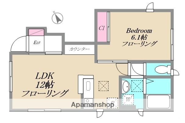 アビテK&K(1LDK/1階)の間取り写真