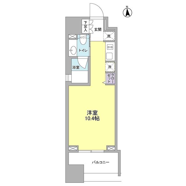 パークフラッツ中目黒(ワンルーム/6階)の間取り写真