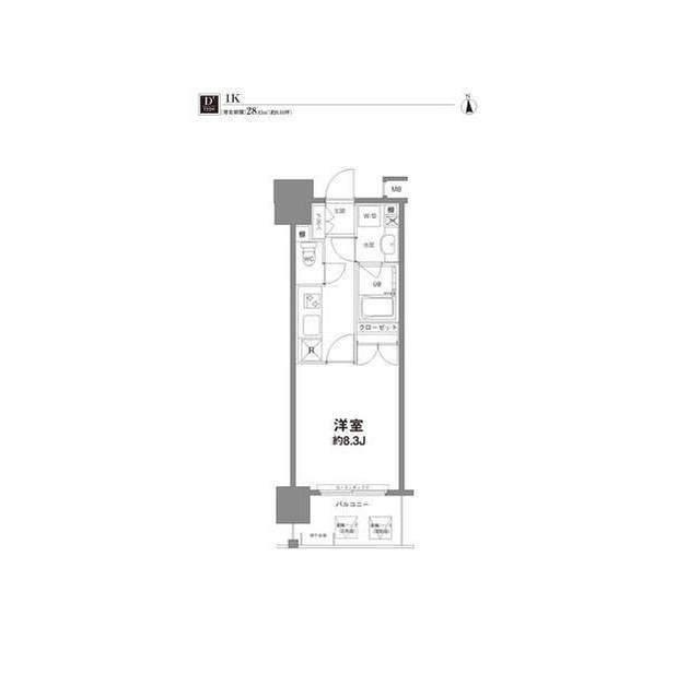 コンフォリア新宿御苑Ⅰ(1K/12階)の間取り写真