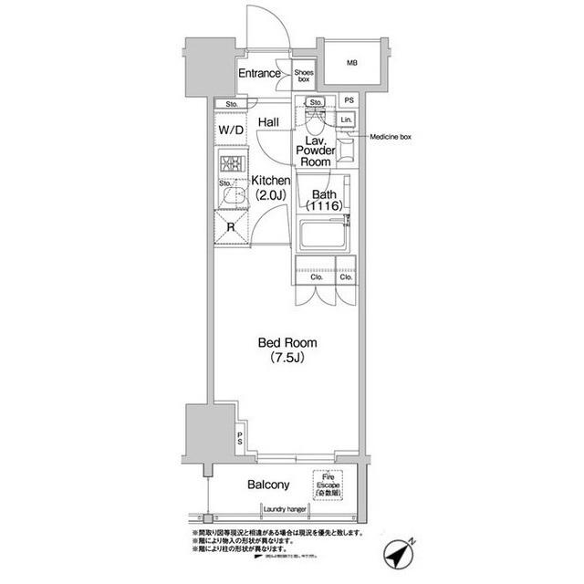 コンフォリア浅草橋(1K/3階)の間取り写真