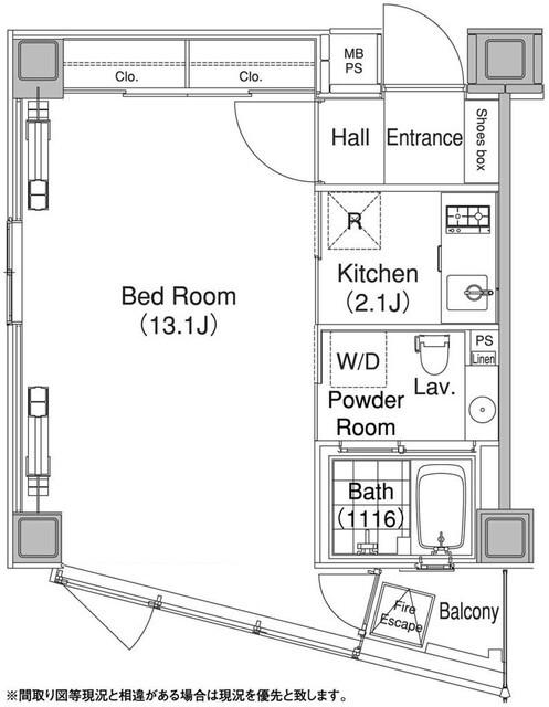 エルスタンザ代官山(1K/4階)の間取り写真