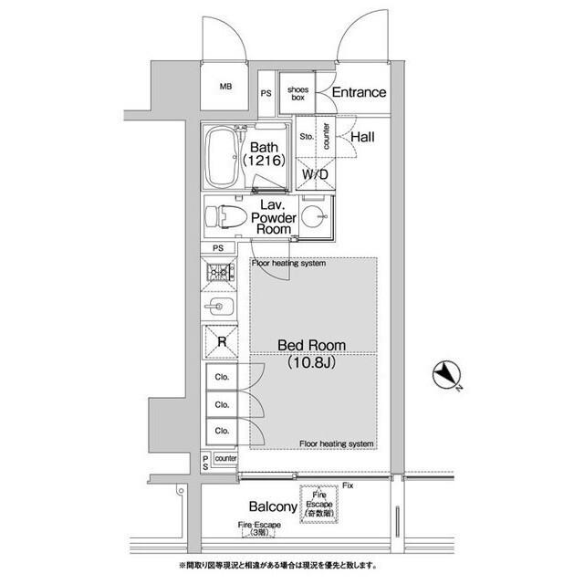 BPRレジデンス渋谷(ワンルーム/10階)の間取り写真