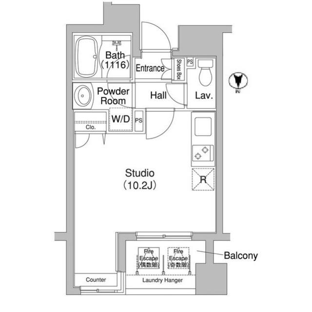 コンフォリア銀座イースト(ワンルーム/8階)の間取り写真