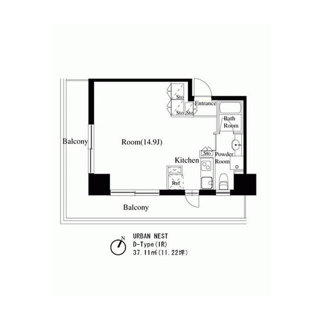 スタイリオ池尻大橋(ワンルーム/9階)の間取り写真