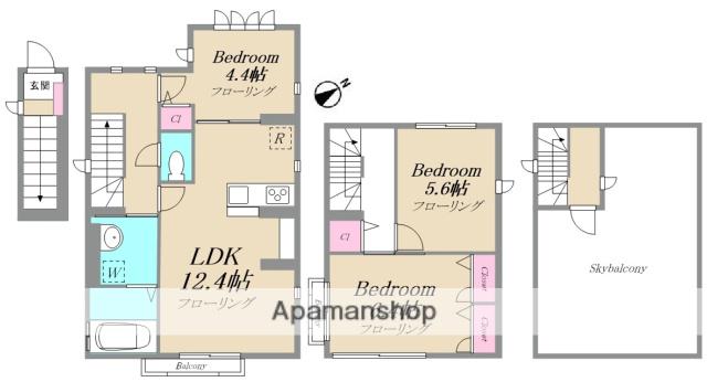 ヂュオ品川(3LDK/3階)の間取り写真
