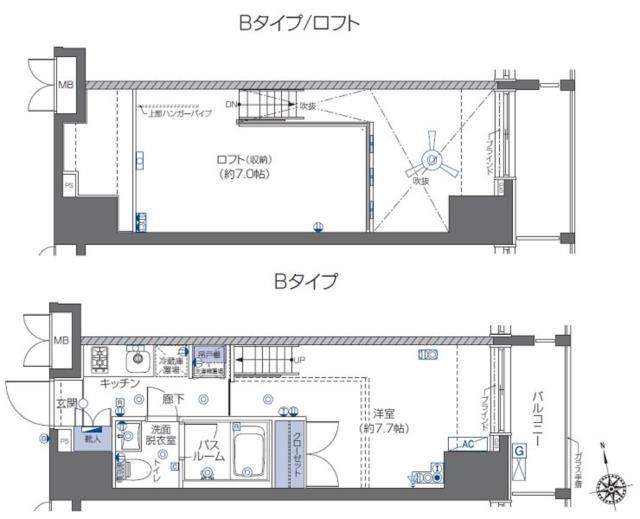 ZOOM六本木(1K/6階)の間取り写真
