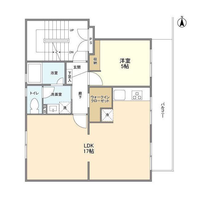 市ヶ谷加賀町アパート A棟(1LDK/1階)の間取り写真