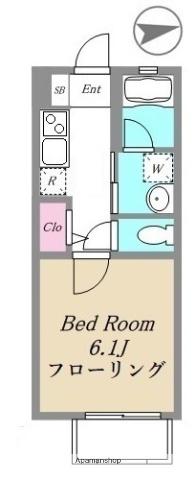 ロッソ・エ・ブル(1K/1階)の間取り写真