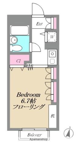 サンヒルズ日吉(1K/3階)の間取り写真