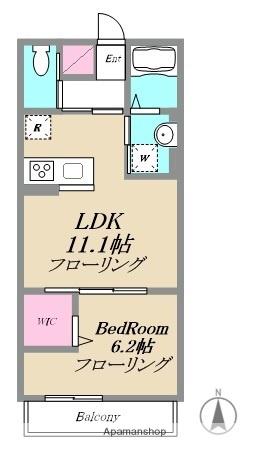 ウィズハイム(1LDK/2階)の間取り写真