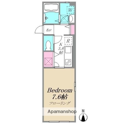 フィーカ A棟(1K/1階)の間取り写真