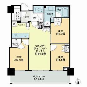GLOBAL FRONT TOWER(3LDK/14階)の間取り写真