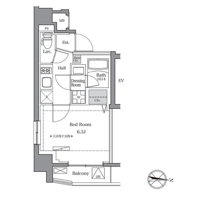 BLUROCK東品川(1K/5階)の間取り写真