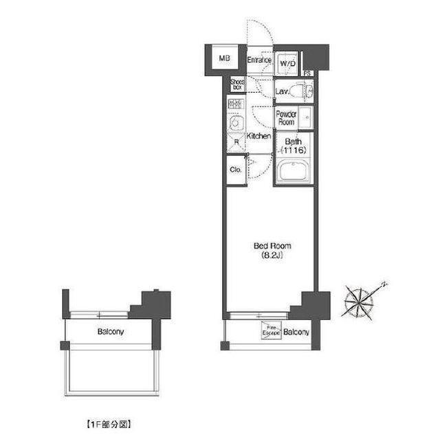 AIFLAT中目黒(1K/1階)の間取り写真