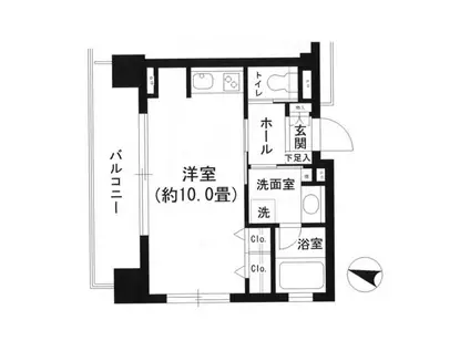 クリオ文京小石川(ワンルーム/6階)の間取り写真