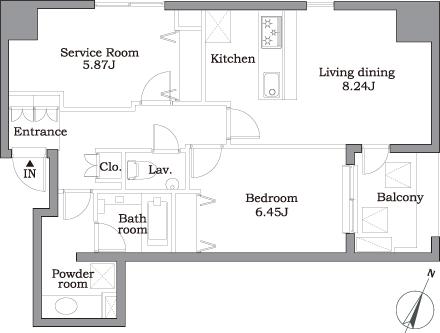 レジディア東麻布(1SLDK/3階)の間取り写真