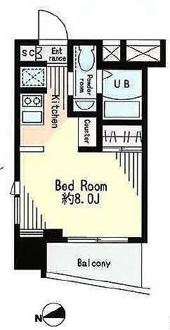 レジディア市谷薬王寺(ワンルーム/9階)の間取り写真