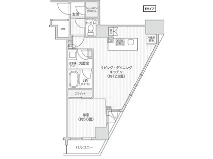 レジディア笹塚II(1LDK/11階)の間取り写真