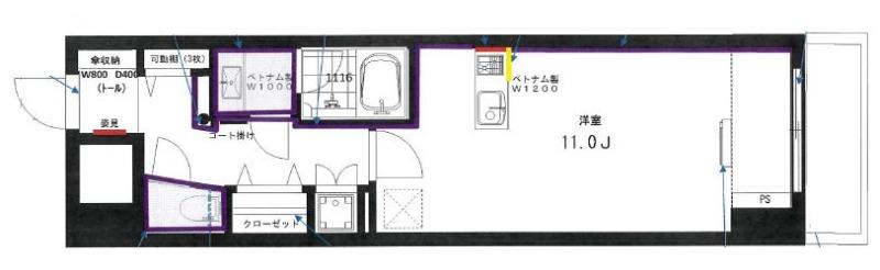 レジディア目白(ワンルーム/3階)の間取り写真
