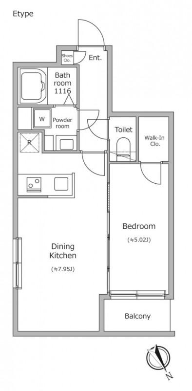 ラクラス四谷3丁目(1DK/1階)の間取り写真