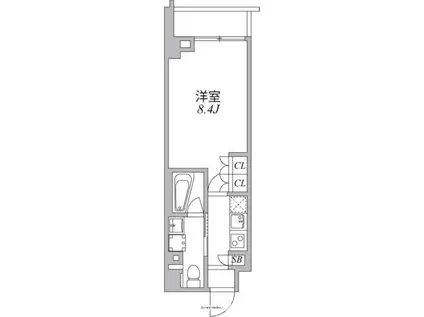 ASYL COURT麻布十番(1K/5階)の間取り写真