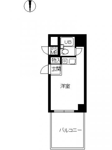 スカイコート渋谷(ワンルーム/4階)の間取り写真
