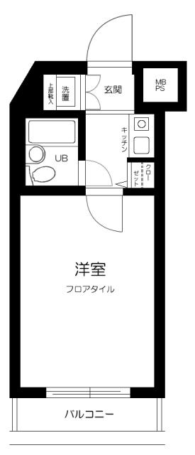 ステージファースト東麻布(1K/3階)の間取り写真
