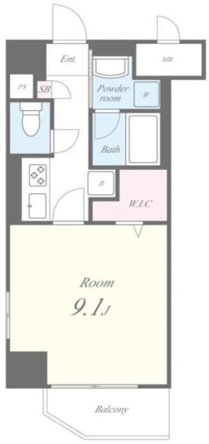 アルシェ新宿(1K/2階)の間取り写真