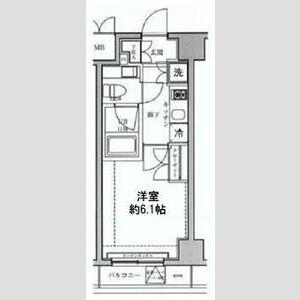 スパシエグランス早稲田(1K/6階)の間取り写真