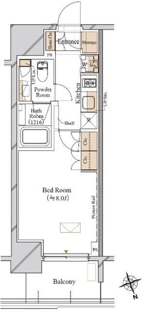 ブランシエスタ飯田橋(1K/6階)の間取り写真