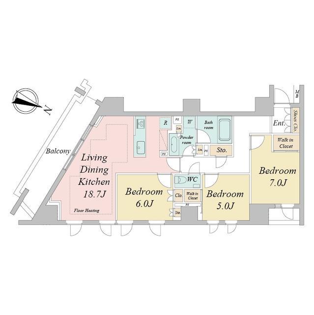 ドゥーエ早稲田(3LDK/4階)の間取り写真