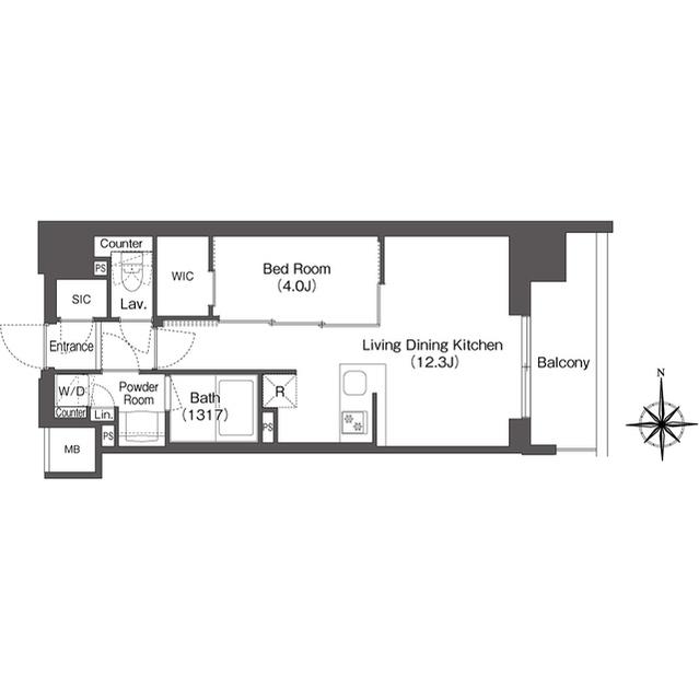 コンフォリア東新宿(1LDK/10階)の間取り写真