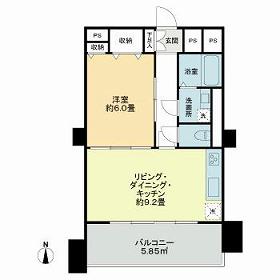 ドミール千駄木(1LDK/10階)の間取り写真