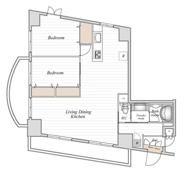 コロネード春日(2LDK/8階)の間取り写真