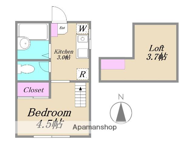 ヴィレッジトミー(1K/1階)の間取り写真