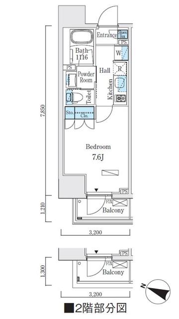 ジオエント本郷三丁目(1K/12階)の間取り写真