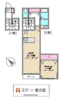 ナーシサス・コート大倉山B棟(1LDK/2階)の間取り写真