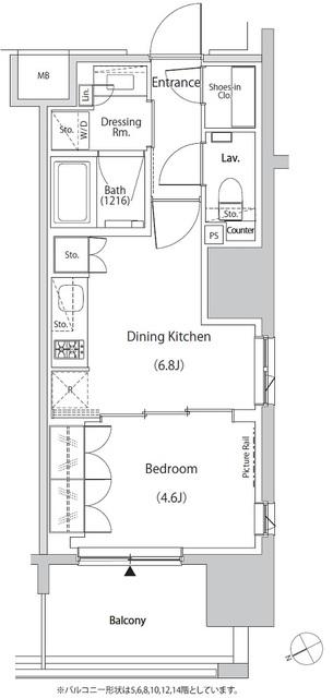 ザ・パークハビオ目白タワー(1DK/15階)の間取り写真