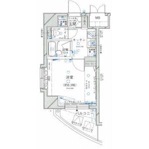 パレステュディオ芝浦TOKYOBAY(1K/2階)の間取り写真